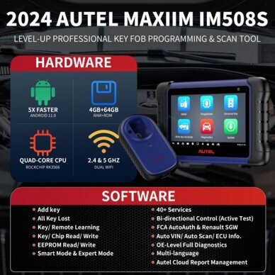 Autel MaxiIM IM508S su XP400, APB112 ir G-BOX3 skirtas diagnostikai ir raktų programavimui 7