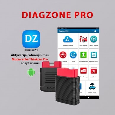 Diagzone Pro x431 pilna aktyvacija skirta Mucar arba Thinkcar adapteriui