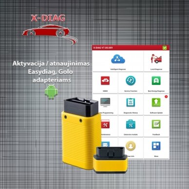 X-DIAG pilna aktyvacija skirta Easydiag arba Golo adapteriui